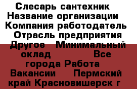 Слесарь-сантехник › Название организации ­ Компания-работодатель › Отрасль предприятия ­ Другое › Минимальный оклад ­ 15 000 - Все города Работа » Вакансии   . Пермский край,Красновишерск г.